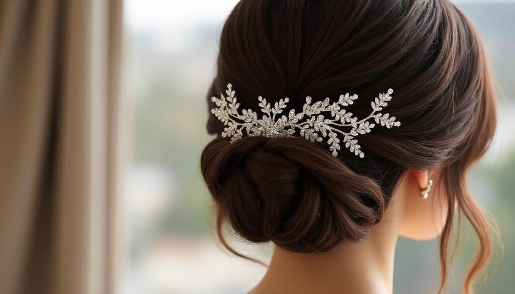 découvrez notre sélection d'épingles de mariage élégantes, parfaites pour sublimer un chignon ou une tresse lors de votre jour spécial.
