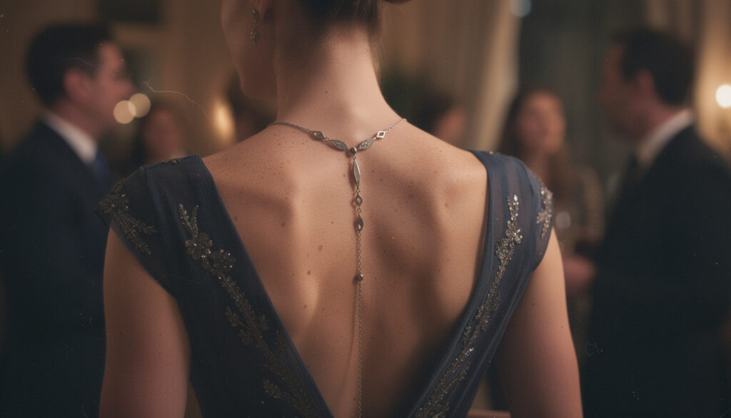 découvrez nos conseils pour choisir des bijoux de dos élégants et subtils, afin d'embellir votre tenue de soirée sans la surcharger.