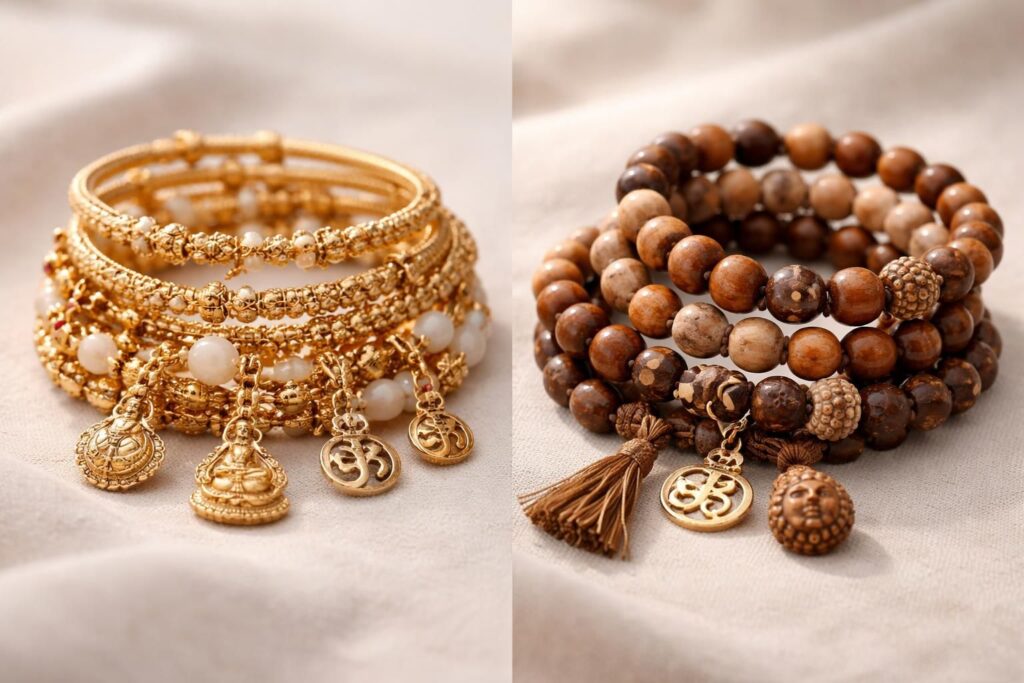 découvrez notre sélection exclusive de bracelets bouddhistes porte-bonheur en or et en bois, alliant spiritualité et style pour un équilibre parfait.