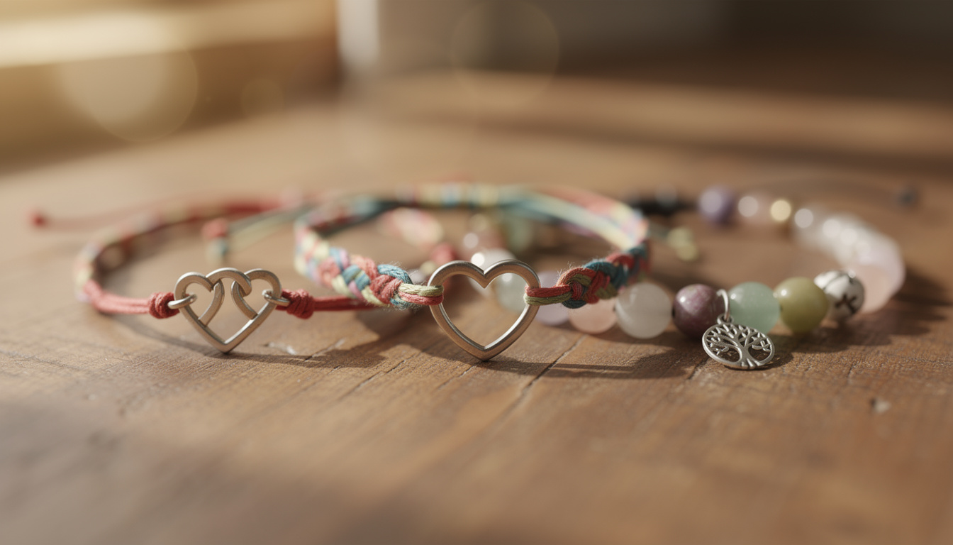 découvrez nos bracelets symboliques, des cadeaux significatifs et personnalisés pour exprimer vos sentiments à vos proches avec élégance et émotion.