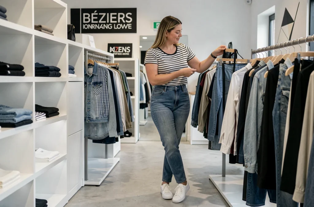 Cliente grande taille dans la boutique LB à Béziers, rayon mode contemporaine